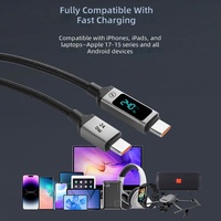 Câble USB-C vers USB-C 240W avec charge rapide PD et affichage numérique intelligent, câble de type C tressé en nylon pour ordinateur portable MacBook