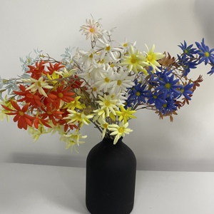 Casa decorativa <span class=keywords><strong>3</strong></span> forchette margherite di seta fiori artificiali <span class=keywords><strong>margherita</strong></span> per la festa di nozze decorazione in vaso per interni - Product Image 2