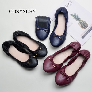 Nuevo Modelo 2026 Zapatos Planos de Mujer con Suela Blanda, Estilo Slip-On, Tipo Egg Roll, Negros, Versátiles, de Punta Baja, con Lazo, Cómodos, para Comercio Transfronterizo - Product Image 3