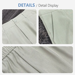 Pantalones de Traje de Pierna Ancha <span class=keywords><strong>Verde</strong></span> Salvia para Mujer, de Cintura Alta con Lazos para Cinturón, Pantalón de Oficina con Caída, <span class=keywords><strong>Pantalon</strong></span> Tailleur Femme - Product Image 6
