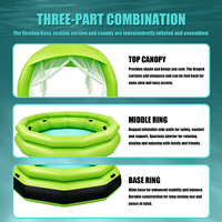 Cabane flottante gonflable en gros de 220 cm avec auvent et rideaux, tente aquatique durable en PVC pour la location en hôtels, complexes hôteliers et fêtes à la piscine