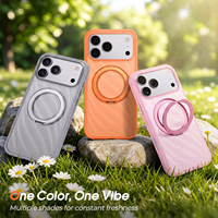 Coques magnétiques givrées hybrides PC TPU avec support rotatif pour iPhone 18 17 Pro Max, antichoc avec coins surélevés