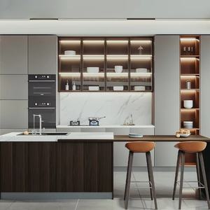 Armario personalizado de nuevo diseño, conjunto modular de fábrica, armario de madera contrachapada moderno, Isla de almacenamiento, armarios de cocina italianos - Product Image 6