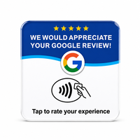 Support NFC en acrylique pour avis Google, plaque RFID 13,56 MHz programmable par URL, étanche, adhésif, multilingue, personnalisable