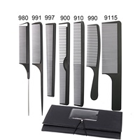 Peigne en fibre de carbone cheveux longs queue pointue coupe de cheveux peigne de salon de coiffure portable