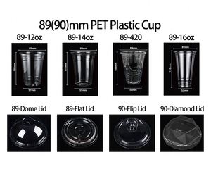 Wholesale Disposable PET <b>Drinking</b> Cup Customized LOGO Cups clear <b>Plastic</b> Ice Cream Bubble Tea PET Cup with Lids and <b>Straws</b> - Product Image 4