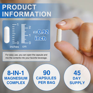 Capsules de Glycinate de Magnésium Complexe de Magnésium Organique Capsule Complexe de Magnésium 12 en 1 Capsules - Product Image 4