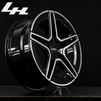 جنوط سيارات مصنوعة من قطعة واحدة بنمط JDM مقاس 5x114.3، 17-20 بوصة، بخمسة أذرع، باللونين الأسود والفضي، مناسبة لسيارات هوندا وتويوتا ومازدا وسوبارو