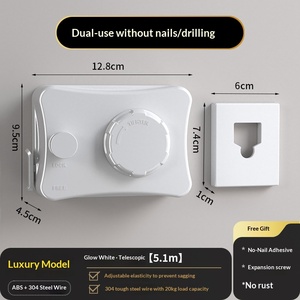 Séchoir à linge mural carré rétractable en <span class=keywords><strong>aluminium</strong></span>, léger, invisible, moderne, durable, pour <span class=keywords><strong>extérieur</strong></span> et salle de bain - Product Image 6