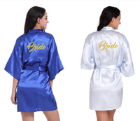 Impression personnalisée mariée demoiselle d'honneur Satin soie Robe mariage Peignoirs de bain pour les femmes
