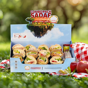 Xách tay các tông sóng hộp carton sẵn sàng để sử dụng kệ xé bao bì giấy hiển thị cho Pop <span class=keywords><strong>shipper</strong></span> truy cập thực phẩm - Product Image 2