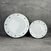 Service de table 18 pièces en verre opale avec assiettes et bols blancs à motif feuille d'abeille émaillée, vente en gros pour la maison, la cuisine, les fêtes et la décoration de table quotidienne