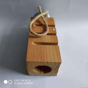 Lampe solaire en bois pour jardin avec LED, lampe suspendue solaire pour l'extérieur, pour l'éclairage de la cour et du patio - Product Image 3