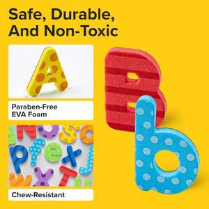 Ensemble de lettres majuscules et minuscules magnétiques en EVA coloré, style Art Déco, aimants pour réfrigérateur, pour enfants de 3 ans et plus, apprentissage ludique et divertissant - Product Image 3