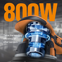 Lijadora Orbital Aleatoria Eléctrica MAXXT 800W de Doble Acción, Sin Polvo, Velocidad Variable Ajustable, Motor con Escobillas, Excentricidad de 5mm, Gancho