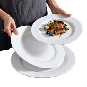 Service de table en porcelaine blanche minimaliste <span class=keywords><strong>PITO</strong></span>, <span class=keywords><strong>restaurant</strong></span>, <span class=keywords><strong>hôtel</strong></span>, assiettes à pâtes, vaisselle en céramique - Product Image 3