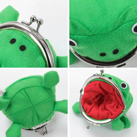 Monedero de Peluche de Rana Anime Adorable con Cierre de Beso, Divertido, Pequeño y Portátil, Accesorio de Bolsa para Juego de Rol Unisex