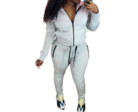 Ensemble de survêtement deux pièces pour femme : pantalon de jogging à cordon et sweat à capuche zippé – Collection Printemps 2026