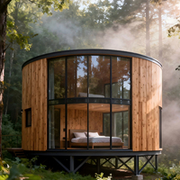 Cabane en bois personnalisable pour le glamping, maisonnette préfabriquée pour hôtel, complexe hôtelier, vacances, Airbnb, maison d'hôtes, maison conteneur à ossature acier