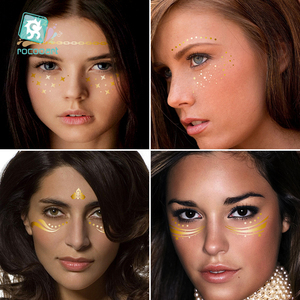 Rocooart originale di trucco di disegno su ordinazione del corpo del viso occhio lentiggini metallico autoadesivo del tatuaggio viso <span class=keywords><strong>tatuaggi</strong></span> <span class=keywords><strong>temporanei</strong></span> - Product Image 4