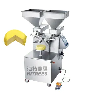 Mesin pembuat Crepe lapisan bulat otomatis penuh, mesin pembuat krim puding pelapis Frosting