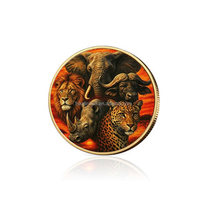 Pièce de monnaie mexicaine Libertad 2024, faune africaine, éléphant, léopard, buffle, rhinocéros, lion, pièce de monnaie de collection colorée - Product Image 5