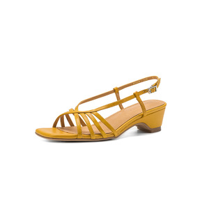 Sandales décontractées pour femmes à talon compensé moyen, à lanières croisées fines et tissées, style méditerranéen, souples, personnalisables OEM/ODM - Product Image 2