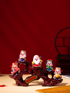 Wulu ศิลปะพื้นบ้านสไตล์เทพเจ้าแห่งความมั่งคั่งเครื่องประดับเรซิ่นงานฝีมือสำหรับบ้านสำนักงานนุ่มตกแต่งห้องนั่งเล่นตู้ไวน์ระเบียงทีวี - Product Image 3