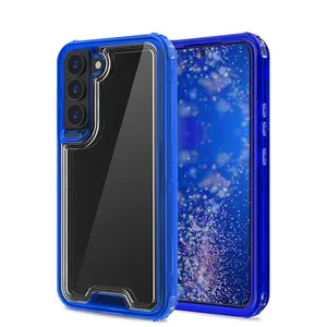 투명 TPU PC 3 in 1 Shockproof 커버 크리스탈 클리어 트리플 전화 케이스 삼성 S22