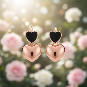 Boucles d'oreilles en forme de cœur en or rose pour femmes, cadeau romantique, bijoux à la mode, en alliage de Zinc, E3691 - Product Image 2