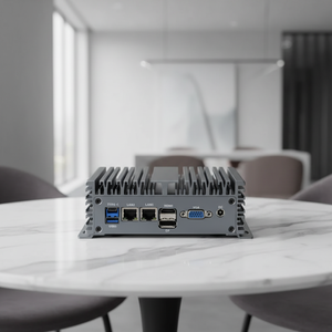 Mini PC de bureau sans ventilateur 4K double écran <span class=keywords><strong>Intel</strong></span> <span class=keywords><strong>Core</strong></span> i5-1035G7 de 5e génération, DDR4 64 Go SSD, pour usage industriel, Linux, Nouveaux prises AU/US - Product Image 1