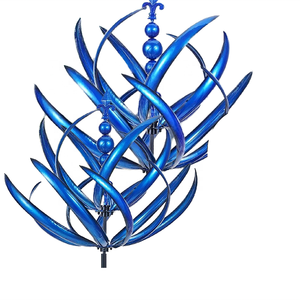 Toupie à <span class=keywords><strong>vent</strong></span> Harlow en métal bleu et rouge, écologique, diamètre 20 cm, ornement de jardin extérieur, facile à assembler - Product Image 3