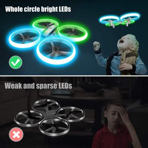 Q9s Mini Drone Độ Cao Giữ Không Đầu Chế Độ Quadcopter Màu Xanh & Màu Xanh Lá Cây <span class=keywords><strong>LED</strong></span> Cánh Quạt Bảo Vệ Đầy Đủ Kid Điều Khiển Từ Xa Đồ Chơi Drone - Product Image 6