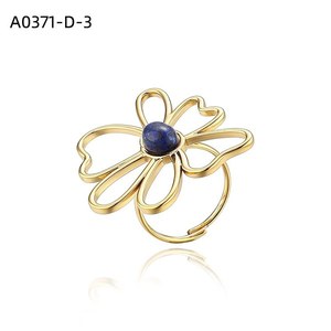 Amy Amy Flower <b>Ring</b> Gold Plated Rose <b>Quartz</b> Cocktail <b>Ring</b> Women's Jewelry Gift Daily Wear Glam Style A0371 - Product Image 3