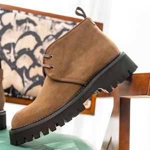 Nouvelle Arrivée 2025 – Bottines de Travail Décontractées Confortables pour Hommes à Bout Épais avec Talon Élevé en Daim et Cuir de Veau - Product Image 2