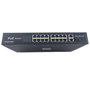 Dc52v chuyển đổi mạng PoE 16 Port + 2 uplink + 1 SFP 19 cổng tất cả các cổng Giga 1000Mbps PoE + uplink và SFP VLAN PoE Thiết bị chuyển mạch - Product Image 1