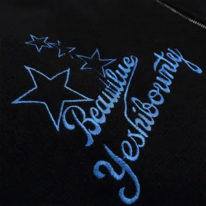 Logo personalizzato scollo a v lettera ricamo cerniera cardigan maglione unisex maglia jacquard college maglione letterman cardigan