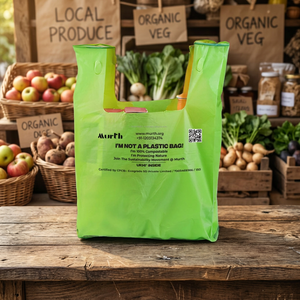 Bolsas de Compras Reutilizables de Plástico PE con Corte en U, Marca UKHI, Personalizadas, Sellado Térmico, Estampado en Caliente, Reciclables, para Supermercados - Product Image 2