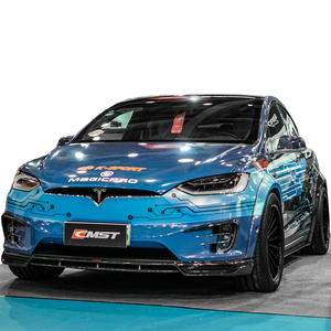 Kit de carrosserie pour <span class=keywords><strong>Tesla</strong></span> modèle <span class=keywords><strong>x</strong></span> en fibre de carbone, jupes latérales et becquet de coffre - Product Image 1