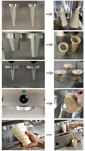 Automatic Mini DIY Edible Soft Waffle Wafer Biscuit Cup Ice Cream Cone <b>Maker</b> Pizza Cone Production Line for Trade - Product Image 5