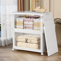 Armoire de rangement mobile pliable, chariot roulant en PP ABS PET, pliable, avec roues, gain de place, multi-usages, écologique