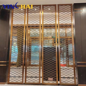 Bronz oda bölücüler kat tavan paslanmaz çelik Metal ekran bölme otel restoran lobi oturma odası bölme duvar - Product Image 5