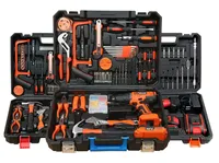 Perceuse électrique sans fil 21V au lithium, moteur sans balais, coffret en acier inoxydable, ensemble combiné, avec perceuse électrique