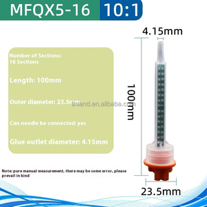 หัวผสมแบบคงที่แบบใช้แล้วทิ้ง MFQX10-24ฐานสีขาว1:1หัวฉีดผสมสี่เหลี่ยมสีเขียว - Product Image 4
