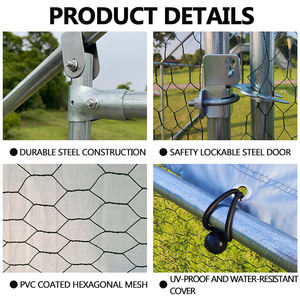 Chinese <span class=keywords><strong>Prefab</strong></span> Grote Metalen Walk-In Kippenhok Run Kooi Met Deksel - Product Image 4