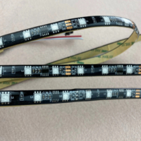 Lampu Komersial DC12V WS2811 Strip LED RGB Addressable PCB Hitam IP65 Tahan Air 5050 60LED/m 14W 2811 Strip LED Fleksibel