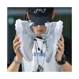 New Front Lacing Spot Low Top Round Head Net Cloth Men's Casual Sports Shoes