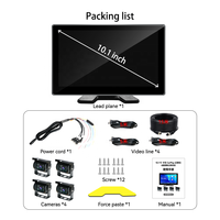 Système de sécurité pour camion 4CH AHD 1080P 360° avec assistance au recul, écran tactile Android portable 10,1 pouces, MP5, USB, CarPlay, DVR