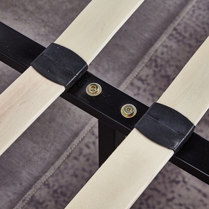 Base de Cama Moderna de Metal con Plataforma Completa, Tapicería de Terciopelo y Bouclé en Forma de Media Luna, <span class=keywords><strong>Cabecera</strong></span> Baja y Suave de 5 Pulgadas - Product Image 6