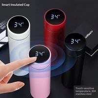 Thermos intelligent à mesure de température, isolé sous vide, en acier inoxydable double paroi 201, isolation thermique de 6 à 12 heures
